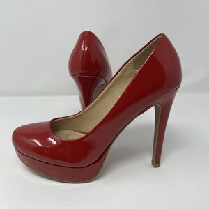 2K CHINESE LAUNDRY Platform Heels, Glossy Red Stiletto , Women Size 7.5